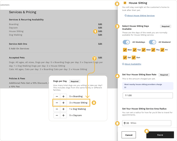 HouseSitting Modifying