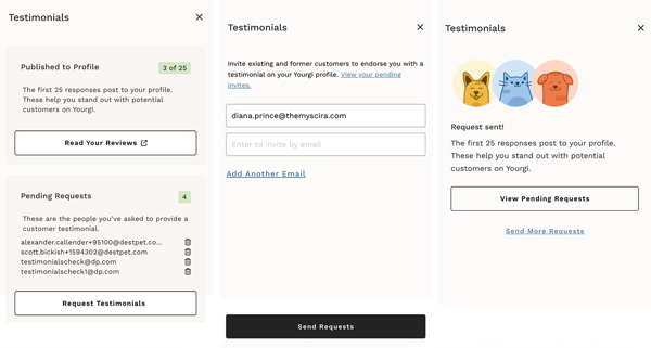 Requesting Testimonials