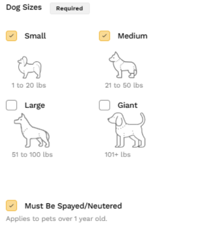 Dog Size